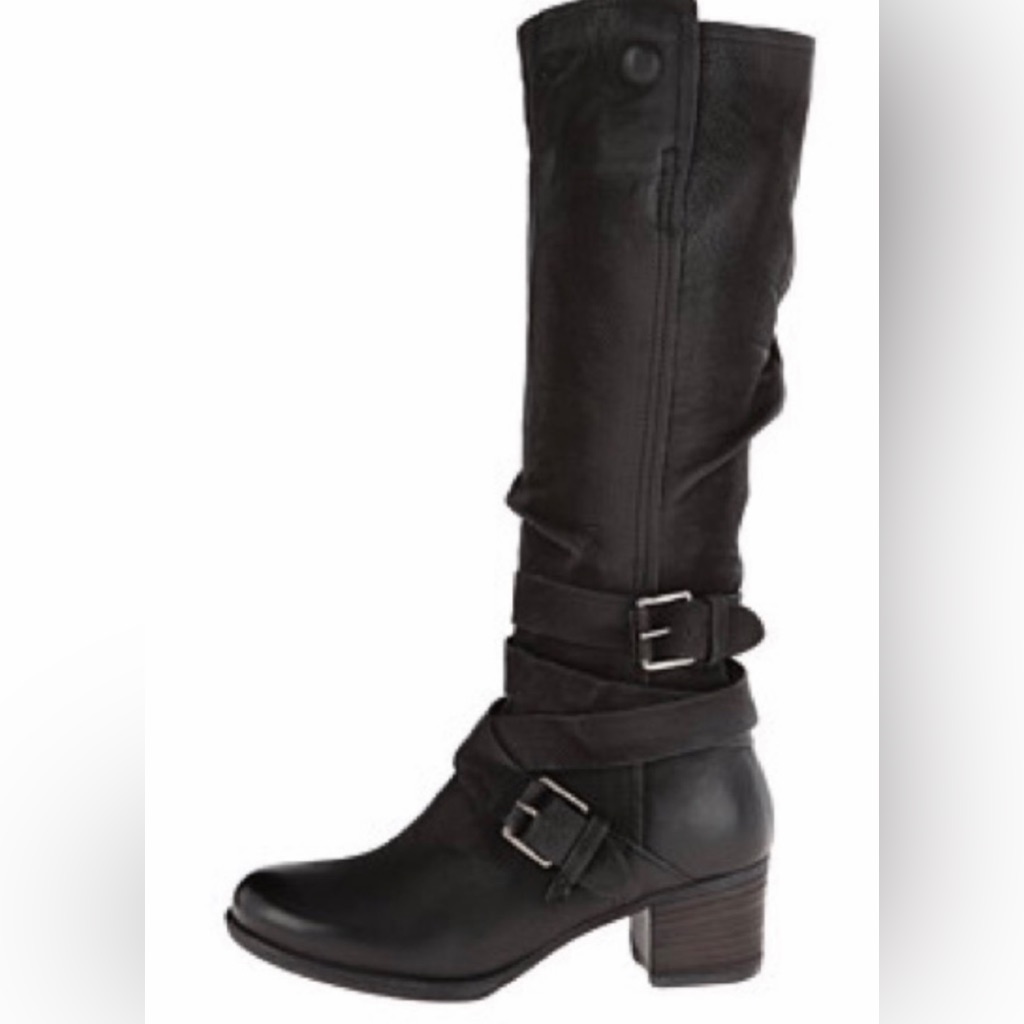Miz Mooz Nolene Black Leather Tall Knee High Boots Size Us 10 (41)